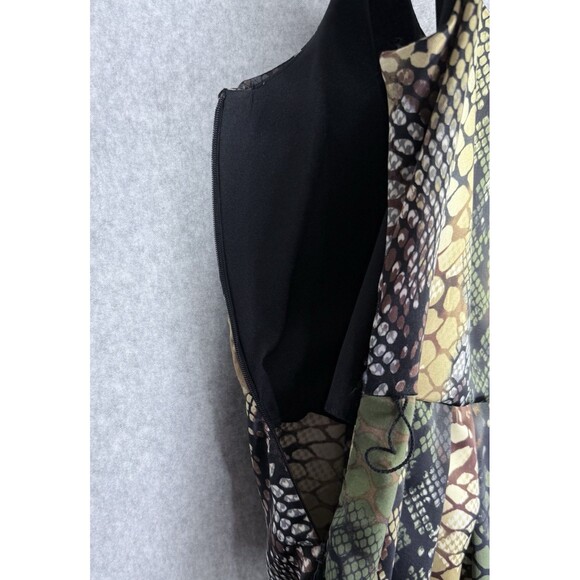 Cato Snake Skin Dress Womens Sz Med Brown Green With Belt Stretch - Picture 7 of 13
